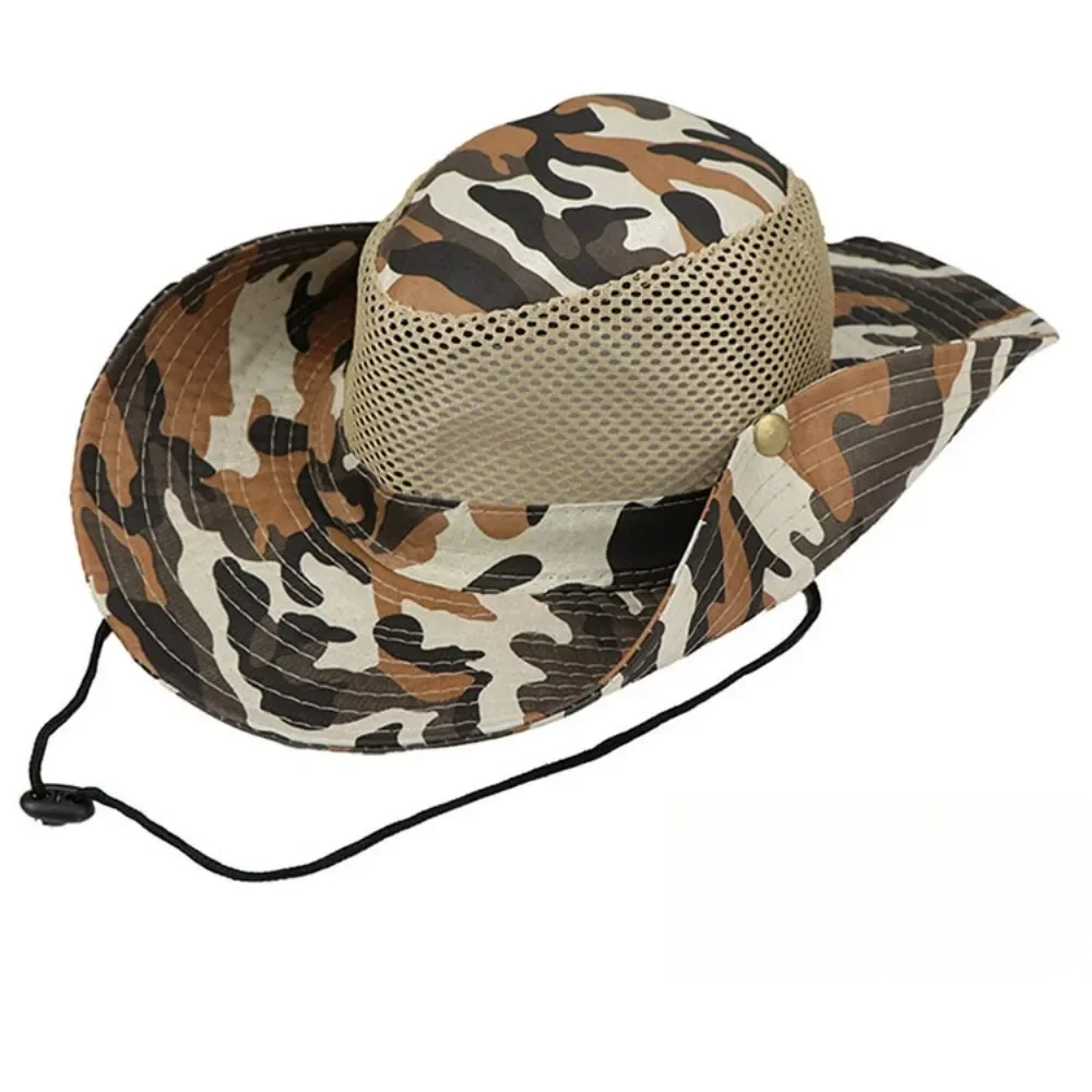 Mens Outdoor Hunting Hats - 위장 메쉬 양동이 모자 와이드 브림