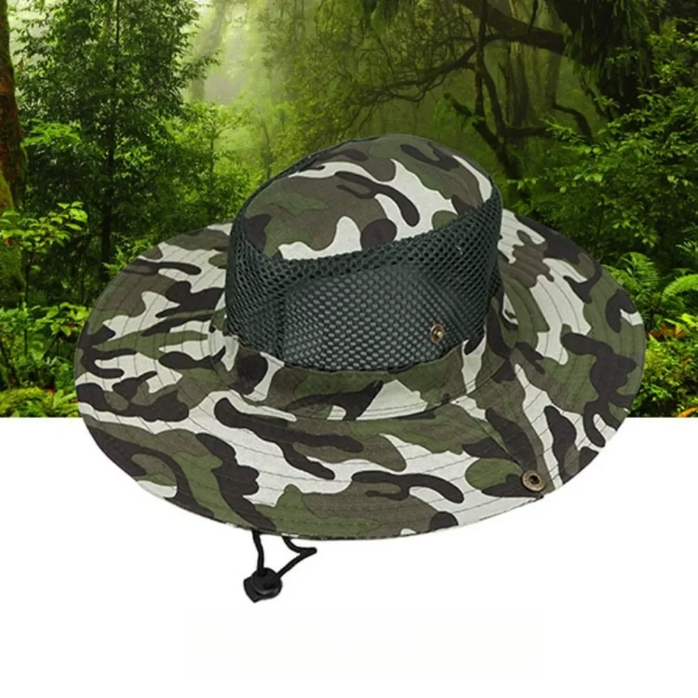 위장 메쉬 양동이 모자 와이드 브림 비치 모자 자외선  - Mens Outdoor Hunting Hats 리뷰 및 가격